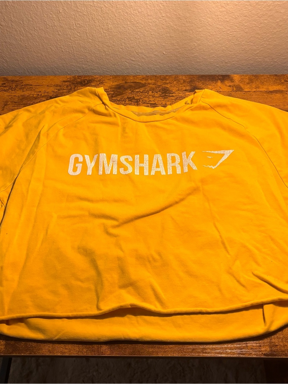 Gymshark Yellow Athletic Cropped Tee with Logo Tag